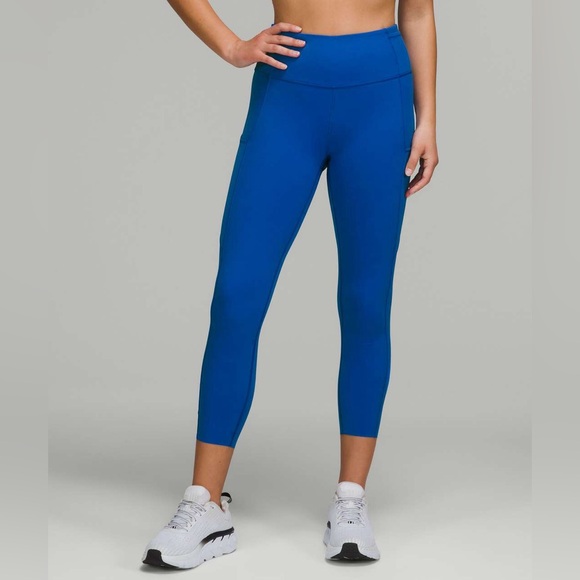 Lululemon Fast and Free High-Rise Crop 23", Blazer Blue Tone, Size 0 - Picture 1 of 10